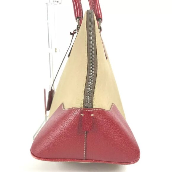 PRADA BN0081 Bicolor triangle logo plate Shoulder Bag Hand Bag Tote Bag - Picture 4 of 16